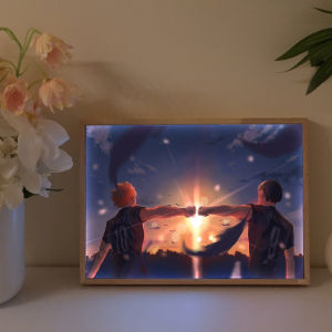 Volleyball Junior Light Painting Two-Dimensional Anime Peripheral Sun Xiang Yang Small Night Lamp Luminous Hand-Made Decorative Painting Ornaments