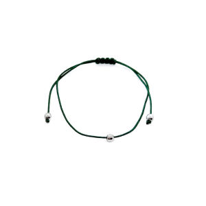 Seventeen Mingyu Same as Tigereye Steel Bead Green Rope Woven Bracelet Circle String Universal Trendy Accessory for Couples