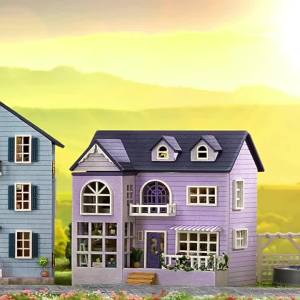 2024DIY Wooden Dollhouse With Furniture Light Assembly Model Villa Architecture Kit Handmade 3D Puzzle DIY Doll House Toy Gifts