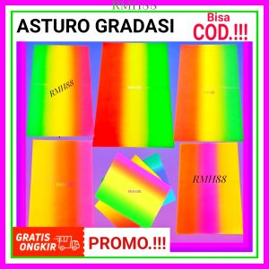 Kertas KARTON ASTURO GRADASI Warna Warni Per 1 Lembar