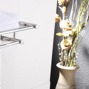 Towel Rack Towel Shelf Bathroom Rack Wall-Mounted Towel Rack Perforated Toilet Storage Rack