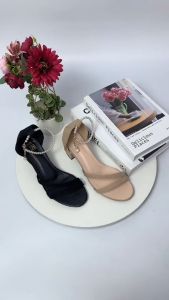 2 Inch Block Elegant Pearl Lock Heels Sandals for Women Outfit