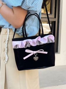 Túi Xách Nữ Họa Tiết Kẻ Caro Dễ Thương Thắt Nút Bướm Ren Vai Đơn Đa Năng Túi Đeo Chéo Túi Xách Thời Trang Túi Xách Thường Ngày