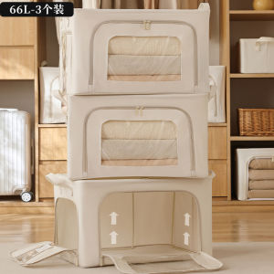 Foldable Large Capacity Cotton Linen Fabric Storage Box Clothing Organizer Zipper Closure Versatile Storage Solution for Home