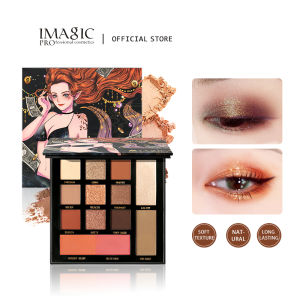 IMAGIC Matte Pearlescent Eye Shadow Palette Multifunctional Makeup Tray Highlighter Blush 13 Color Combination Plate