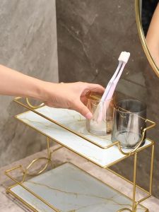 Teemo Double Layer Large Capacity Cosmetic Skin Care Product Stand Bathroom Storage Rack - Fulfilled by Teemo SHOP