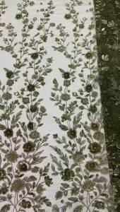 African 3D Floral Beaded Lace Fabric 2026 French Nigerian Sequin Lace Fabric for Bridal Wedding Party Dress Material