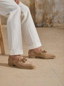 Truffaut | Silent Fringe Loafers British Style Suede Leather