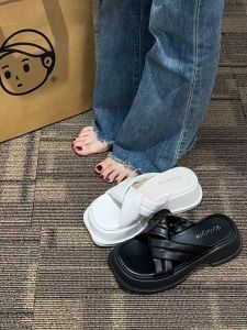 COD Sandal Wedges Platfrom Slip On Wanita Premium SSK 666