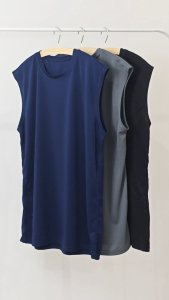 SANFERRIS Sleeveless Active T-shirt Quick Dry Microfiber Moisture Wicking Polyester Round Neck - SF2604