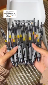 12pcs/box Gel Pen 0.5mm Push Neutral Black Ball Pen Gel Ink Pen Ballpoint Pen Student Writing Stationery School Office Supplies
