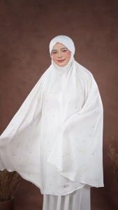 TAZBIYA MUKENA ALYANA SERIES I Mukena Rayon 2 in 1 | Mukena Dewasa I mukena motif bunga I mukena motif flower I mukena meccanism | mukena katun jepang mukena jumbo | mukena Putih