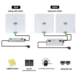 Đèn Trồng Cây LED Quang Phổ Toàn Diện 180W LM301H EVO Đèn LED Quantum Đèn Trồng Cây Thủy Canh Nhà Kính 85W Đèn Chiếu Sáng Cho Cây Hoa Rau Quả