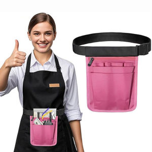 Waitress Apron with Pocket Server Work Tools Waist Bag Adjustable Utility Belt for Nurse Hair Stylists