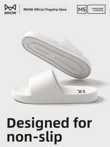 miiow | MiiOW Cat Woman Slippers Indoor Home Soft Bottom Slip-On Shoes Mens Womens Casual Summer Flip Flops Anti-Slip Four Seasons