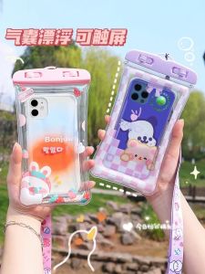 Mobile Phone Waterproof Bag Touch Screen Floating Swimming Hot Spring Drifting Photography Diving Halterneck Cartoon Transparent Mobile Phone Case