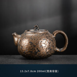 Hộp Trà Gốm Sứ Kiểu Nhật Bản Thủ Công Thấm Nước Trà Bằng Sắt Phong Cách Cổ Điển Dùng Tại Nhà Có Họa Tiết Đá