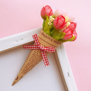 Young Adult Newspaper Flower Posing Props Artificial Flower Egg Roll Flower Gift Box Fake Flower Decoration Photo Props Manicure Props