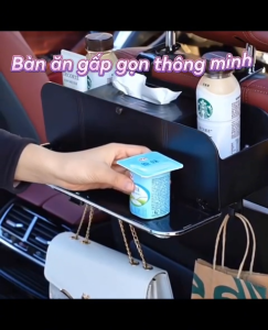 Hộp Đựng Đồ Treo Ghế Ô Tô Đa Năng Có Bàn Ăn Gấp Gọn