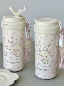 Túi Đựng Nước Bằng Thép Không Gỉ Dung Tích Lớn Dễ Thương Có Van Xả Có Thể Mang Theo Túi Đựng Nước Hình Gấu Tự Ti Dễ Thương Cho Du Lịch