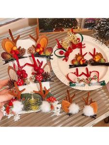 Christmas Deer Antler Hair Clip Childrens Festival Cosplay New Cute Headband Womens Hair Accessories Cartoon Style