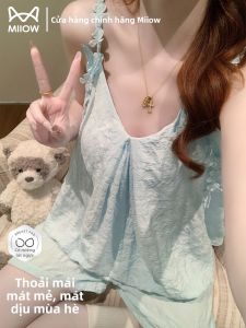 MiiOW | Bộ Đồ Mặc Nhà Phong Cách Bé Gái Ngọt Ngào với Miếng Lót Ngực Bằng Cotton Mềm