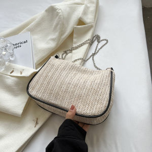 Chic Pearl Butterfly Knotใต้วงแขนทอกระเป๋าใหม่ 2023 หวานCrossbody Miniกระเป๋าHigh-End Feeling One-Shoulder Satchel