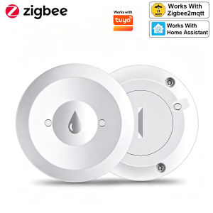 Work with Tuya ZigBee Smart Water Leak Sensor Flood Leakage Sensor Alarm APP Remote Monitor Flood Overflow for Kitchen Bathroom