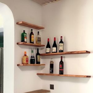 Modern Minimalist Wide Board Shelf Wall Mounted Solid Wood One-Word Board Layer Board Storage Display Rack for Bedroom Study