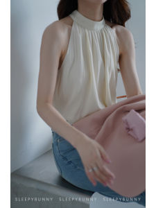 French Sleeveless Halter Top