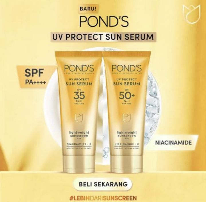 Pond’s UV Protect Sun Serum SPF 50+ PA+++ UVA UVB Lightweight Sunscreen With Niacinamide-C 30g