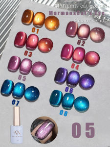 MN1-9pcs 12ML Japanese Style Explosive Moormans Crystal Cat Eye Gel Nail Polish  Flash Mirror Glass Bead Cat magnetic gel polish