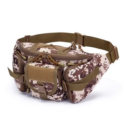 Tactical Waist Bag Multi-Functional Waterproof Wear-Resistant Camouflage Canvas Outdoor Cycling Fishing Sport Phone Bag