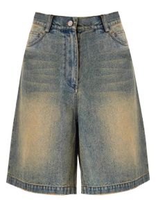 สูง เอว ขาดๆ ยับๆ เดนิม กางเกงขาสั้น ผู้หญิง ลำลอง Vintage Wear Short กางเกง ขากว้าง ความยาวห้าส่วน วัสดุอื่น ๆ 100%