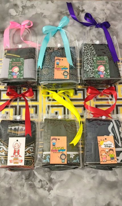 Hadiah hari guru murah gift teachers day set cutlery sejadah muka handwash pvc bag small towel