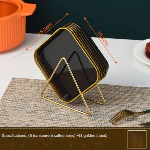 6pcs Dish Set Korean Acrylic Plate Transparent Bone Dish Cafe Tray Fruit Plate Cake Plate Home Decoration