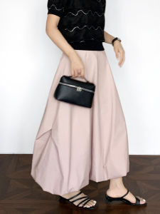 กระโปรงทรงเอเอวสูงผ้าฝ้ายทรงบานลมแบบมีลมพัด เอวยางยืด กระโปรงทรงบาน กระโปรงสั้นทรงเอเอวสูงสำหรับผู้หญิง กระโปรงทรงบานลมแบบมีลมพัด