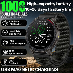 LIGE | Đồng Hồ Thông Minh Quân Đội LIGE Với Pin 1000mAh Hỗ Trợ Cuộc Gọi Bluetooth Theo Dõi Sức Khỏe Thể Thao Màn Hình Cảm Ứng 1.46 Thiết Bị Theo Dõi Thể Dục Dành Cho Nam Giới
