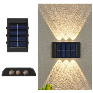 6LED Solar Lights Outdoor Atmosphere Wall LampUp And Down Light Control for Garden Yard Street Balcony Terrace Camping Decor