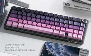 ATTACK SHARK | Wireless Mechanical Keyboard Attack Shark X66 RGB Hot-swappable Metal Knobs FPS Game Support Windows Mac OS