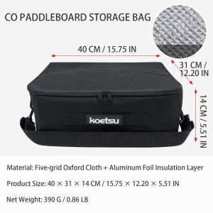 KOETSU CO Paddle Board Storage Bag Large Capacity Carry Bag with Zipper Mesh Pocket Shoulder and Hand Carry Design
