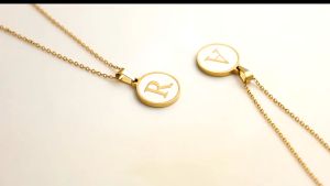 Denise Fashion Letter Necklace Shell Pendant Circle Personalize Stainless steel Pendant Necklaces for woman COD