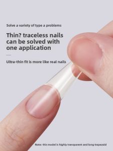 MONLEYTA | Ultra Thin Seamless No-File Short Trapezoidal Nail Tips Extension Shaping Wearable Nail Stickers