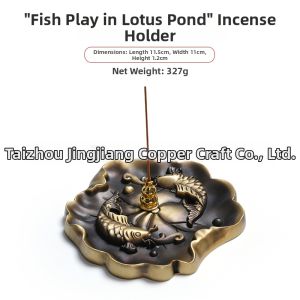 FENGHONGTAO | Brass Incense Burner Lotus Plate Holder