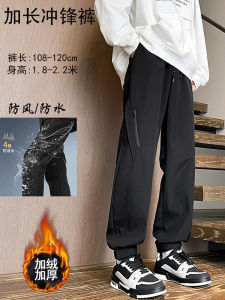 Mens Thickened Fleece Lined Windproof Waterproof Loose Fit Sports Casual Pants Autumn Winter Trousers Youth Trendy Style