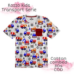 Kozzo kids / kaos anak White Truck Transport serie / kaos murah anak laki/ kaos Distro anak laki / atasan anak laki / tshirt anak laki