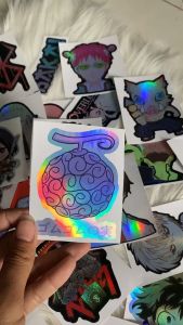 Stiker Hologram Buah iblis One piece ukuran 8 cm