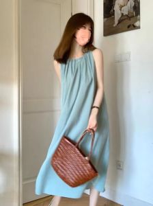 【READYSTOCK】Linen loose maxi dress sleeveless dress long dress beach dress vacation dress 现货度假风连身裙 海边裙 无袖长裙 孕妇裙 宽松连衣裙 沙滩