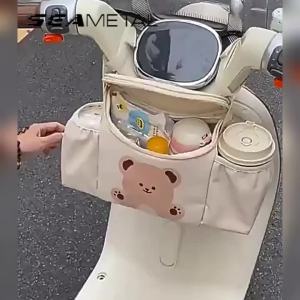 SEAMETAL Dung Tích Lớn Xe Đạp Điện Túi Bảo Quản Chống Thấm Nước PU Đa Năng Xe Đạp Túi Treo Phụ Kiện Xe Máy