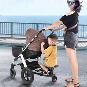Fashion Pram Pedal Adapter Stroller Board with Detachable Seat Comfort Wheeled Board Stroller Ride Board with Wheels